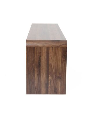 Mid-Century Walnut Finish 2-Door 1-Drawer TV Console, Engineered Wood Entertainment Stand with Storage