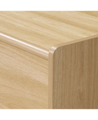 Hazel Oak Manufactured Wood 2-Door 70" Wide TV Console Cabinet