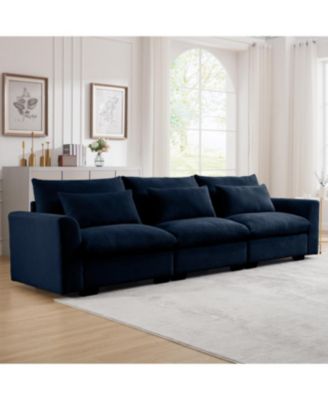 3 Seater Deep Seat Couch, Wide and Deep Comfy Sofa with 3 Pillows