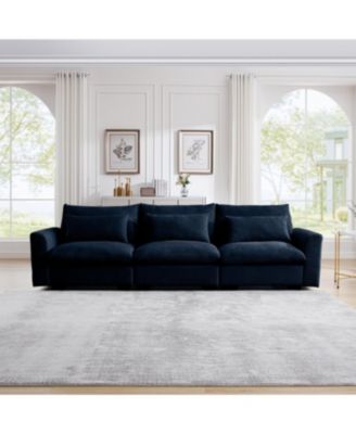 3 Seater Deep Seat Couch, Wide and Deep Comfy Sofa with 3 Pillows