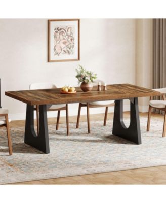 Large Dining Table for 6-8 People, Home Furniture (Dark Brown)