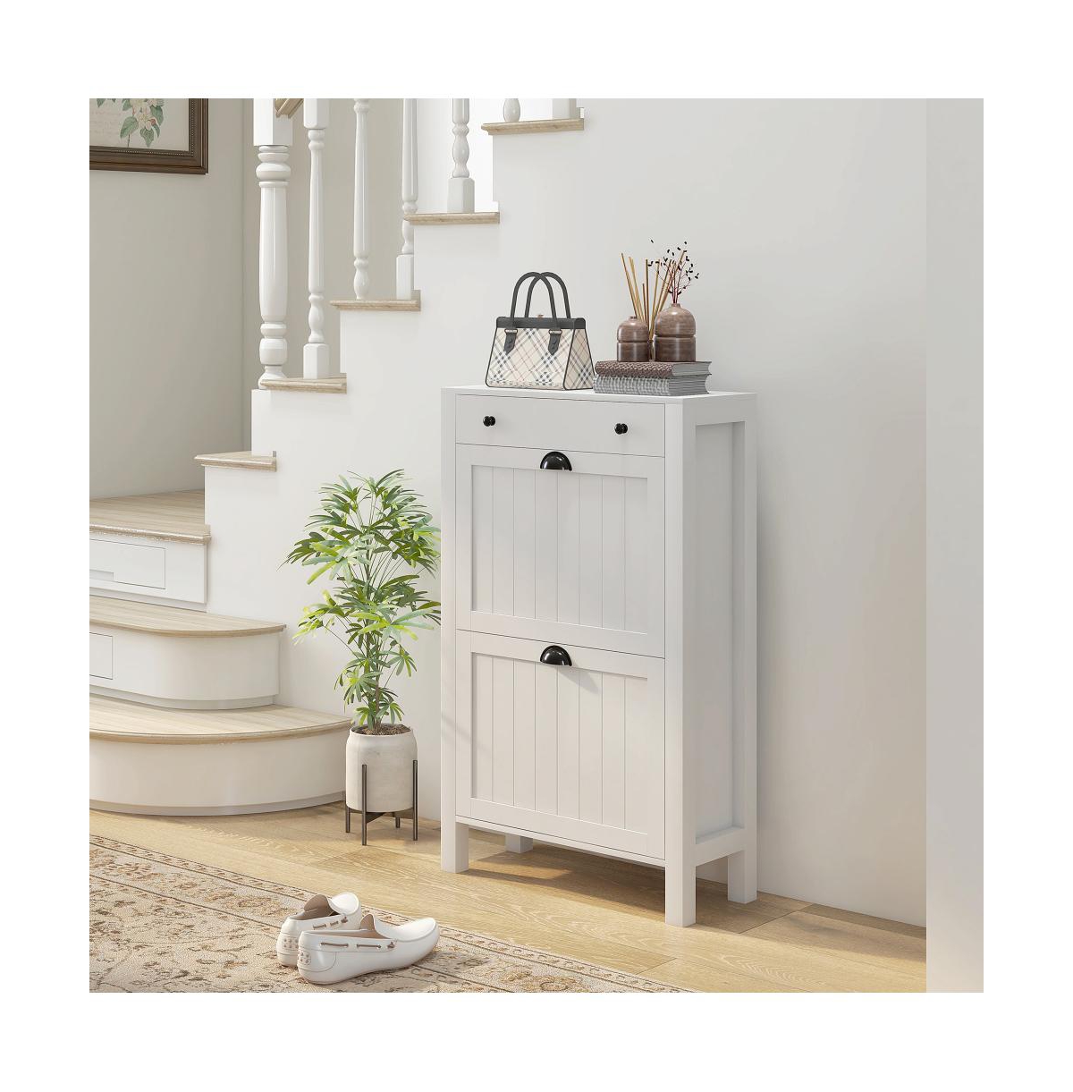 Slickblue Tall Shoe Storage Cabinet with Drawers for Entryway