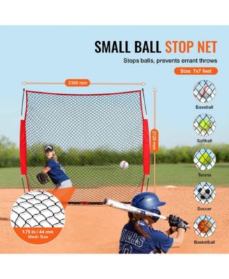 Barricade Backstop Net, 7x7 ft Sports Barrier Netting with Carry Bag, Practice Screen for Baseball, Softball, Soccer and Hockey