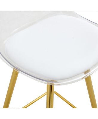 Modern Metal Bar Stools with Water-Resistant PU Leather, 38" Height, Stylish Dining Stool