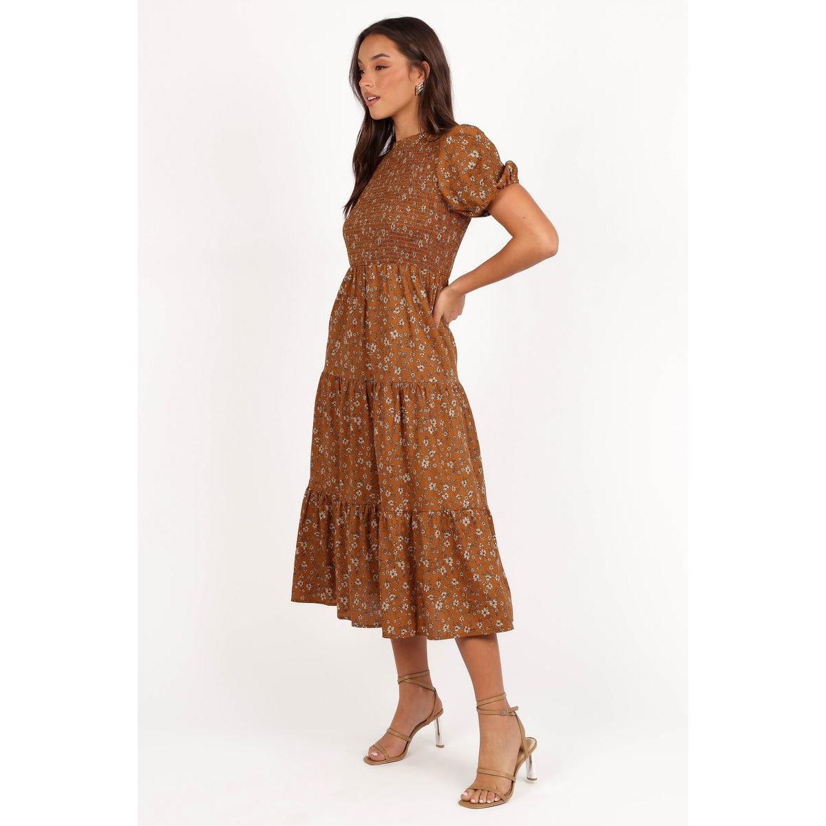 Petal and Pup Women's Naura Shirred Tiered Midi Dress