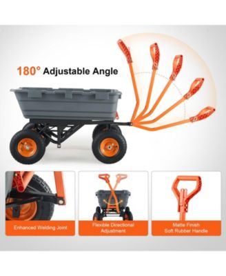 SUGFIT Heavy-Duty Dump Cart with 1500 lbs Capacity & Large Wheels