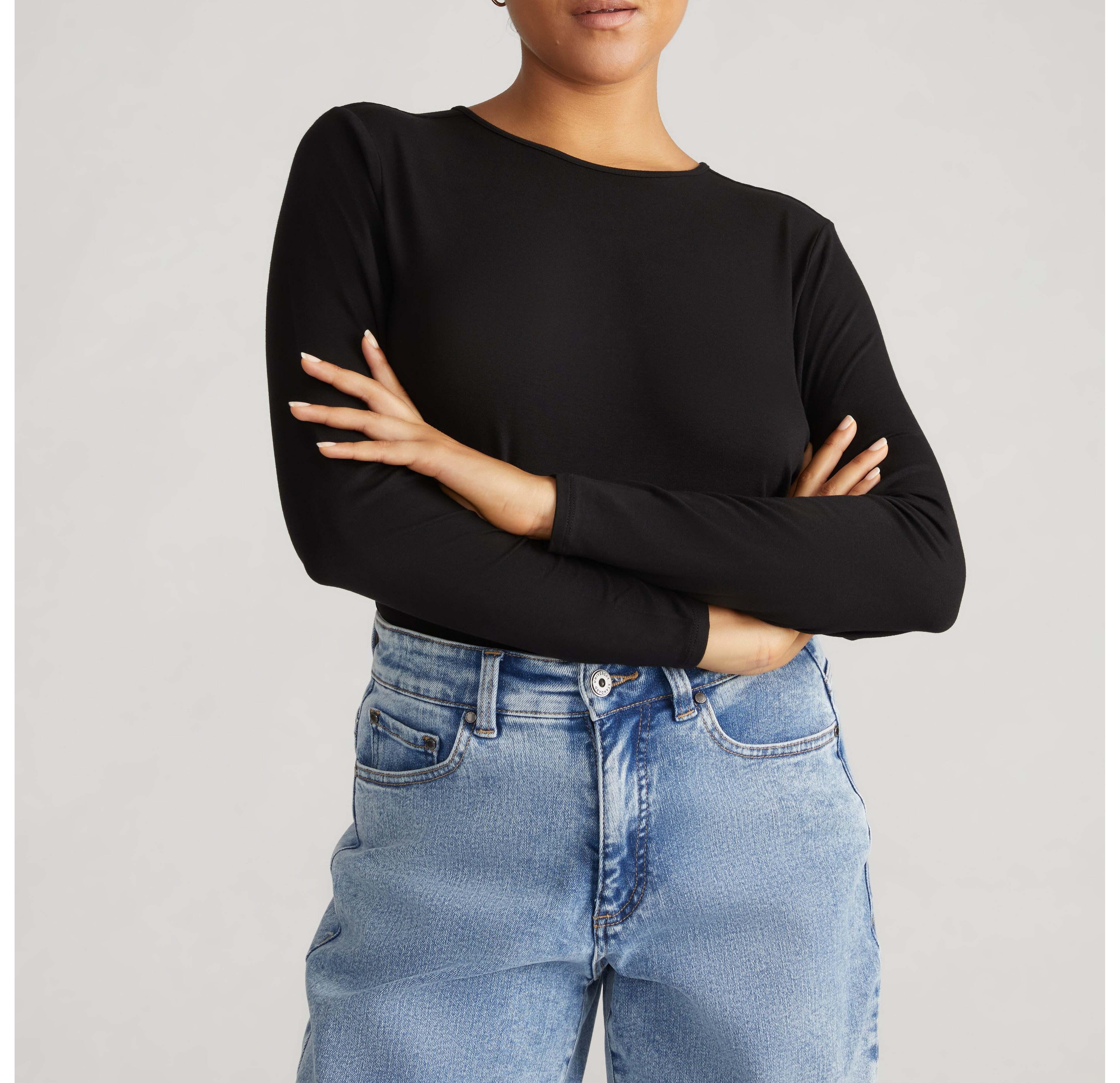 Universal Standard Plus Joan Liquid Jersey Long Sleeve Top