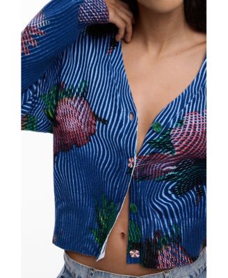 Women's Floral cardigan sweater