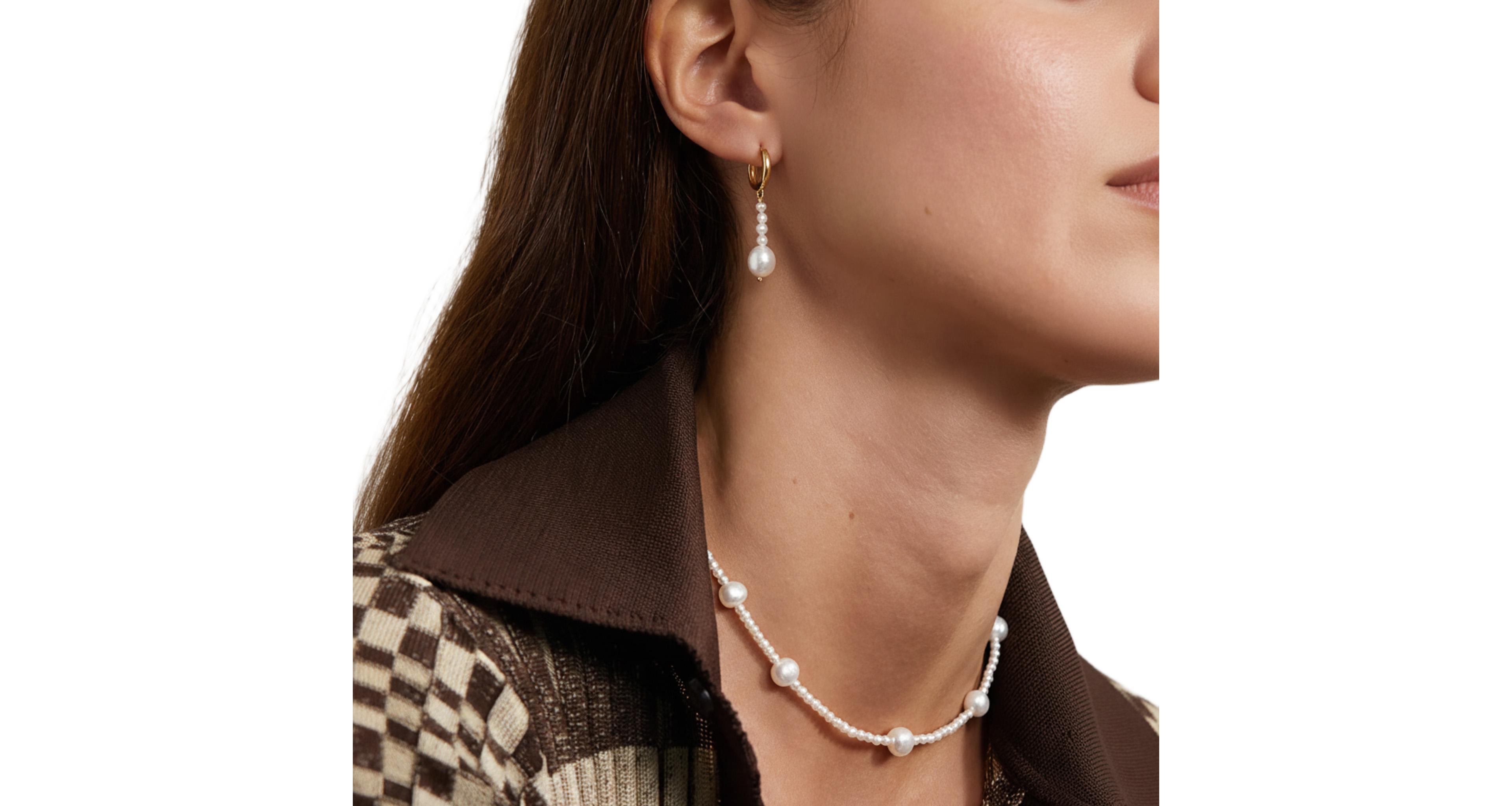 Joey Baby 2-Pc. Set Handcrafted Freshwater Pearl Necklace and Earrings Gift Set in -Plated Finish