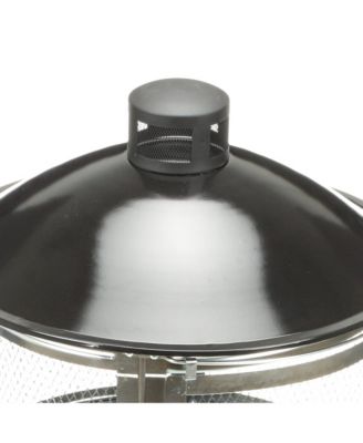 Portable Fire Pit, 28" Outdoor Fireplace w/ Sliding Door