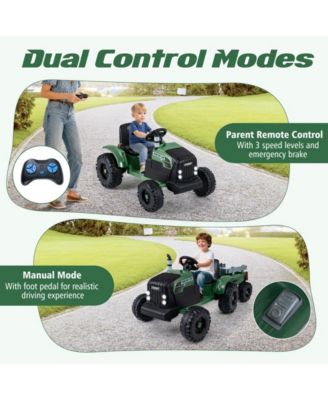 24V Kids Ride On Tractor with Detachable Trailer