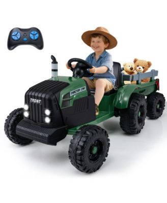 24V Kids Ride On Tractor with Detachable Trailer