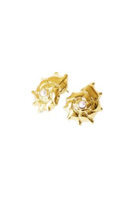 Classicharms Leah Seahell Stud Earrings - Gold