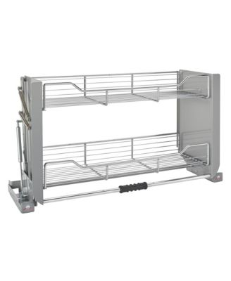 36" Kitchen Pulldown Wall Cabinet Shelf System, Chrome, 5PD-36CRN