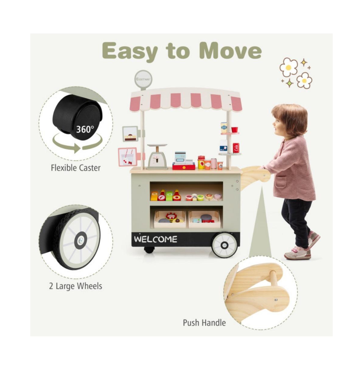 Kids Toy Cart Playset with Pos Machine and Scale