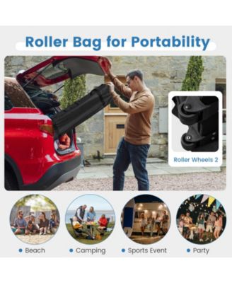 10' x 10' Outdoor Pop-Up Canopy Tent with Higher Top, Roller Bag & Adjustable Height