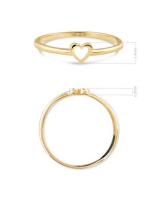 Open Heart Ring in 14K Gold, approx. 1.0 grams.