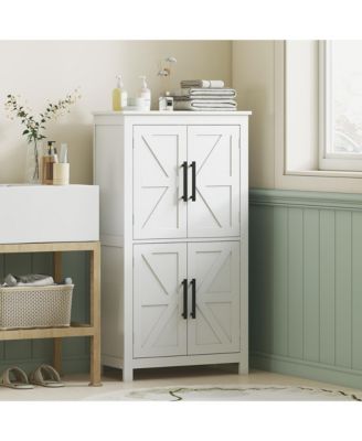 Bathroom Floor Cabinet, Farmhouse Bathroom Cabinet with Doors,