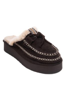 Women's Yalina Leather Platform Moccasin Slippers
