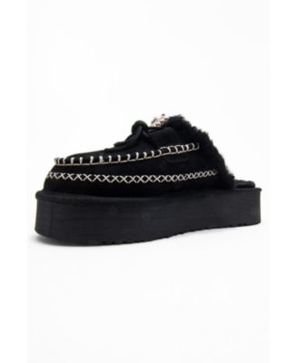 Women's Yalina Leather Platform Moccasin Slippers