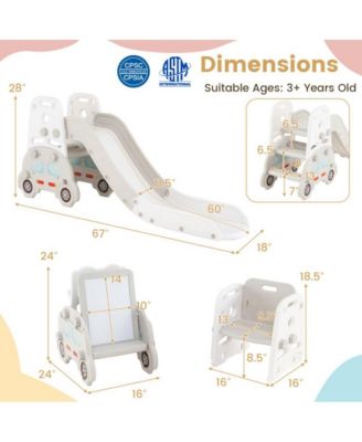 5 in 1 Convertible Toddler Slide and Art Easel Set
