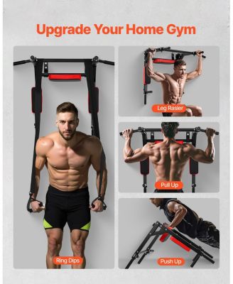 Multifunctional Pull Up Bar, Wall-Mounted Chin Up and Dip Station for Home Gym, 440 lb Capacity