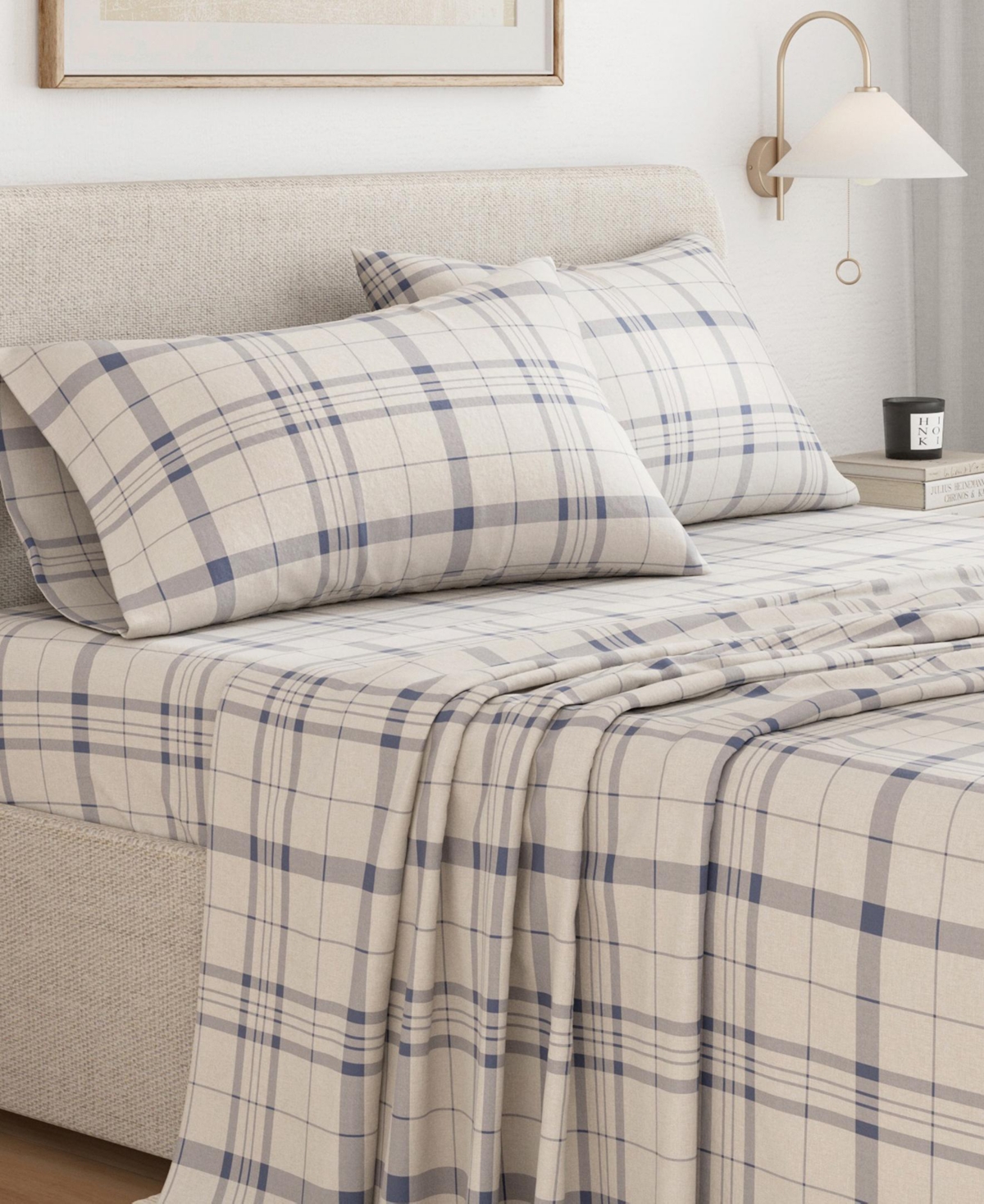 Linery & Co Ultra-Soft Turkish Cotton Plaid Flannel Sheet Set