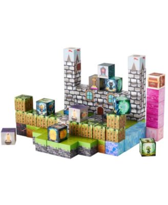 Magnetic Blocks, 100-Piece Cemetery Zombie Themed Magnetic Cube Building Set for Kids Ages 3
