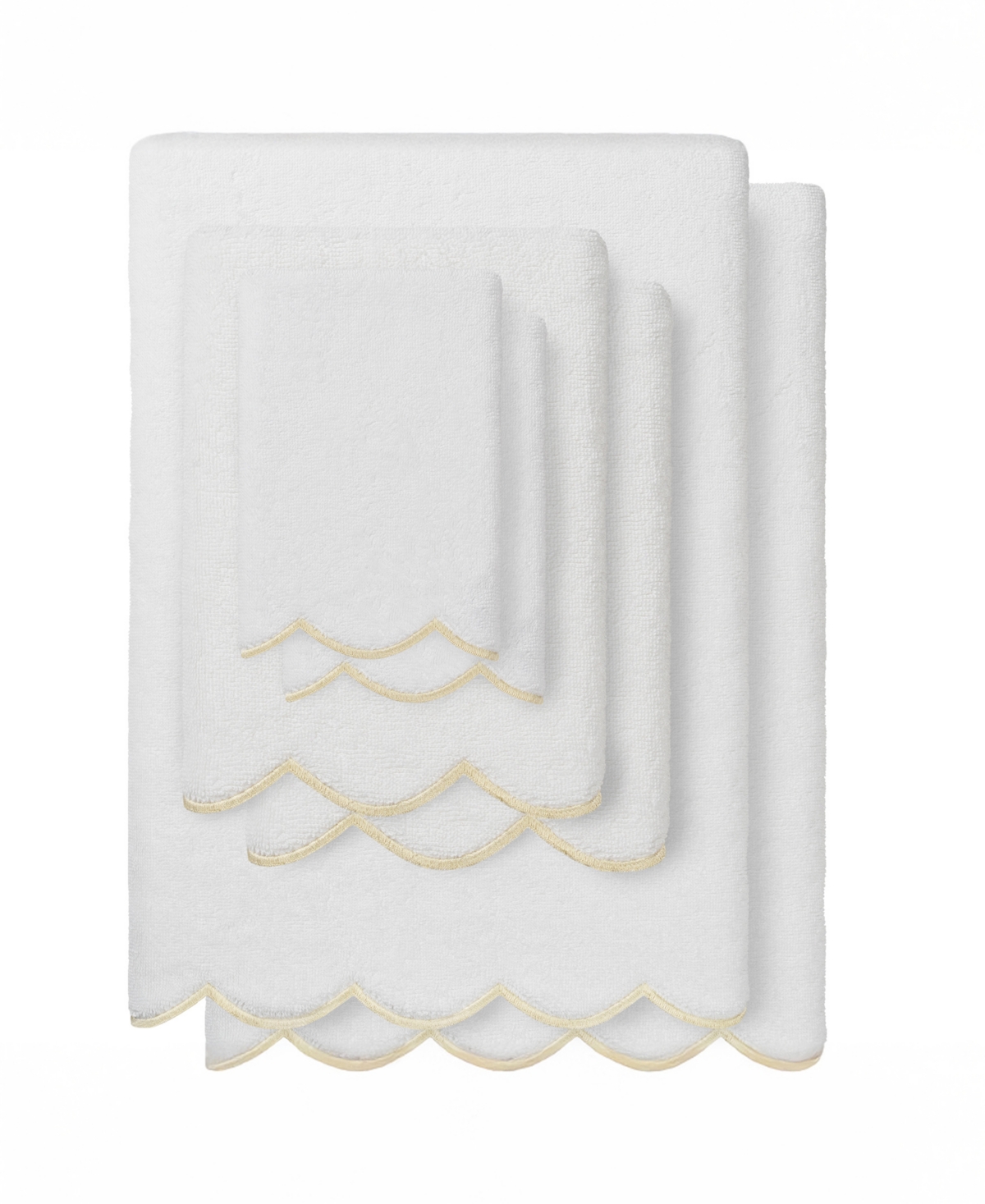 Linum Home Adornia Scallop Cotton -Pc. Towel Set
