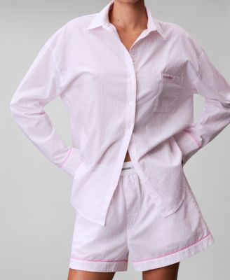 Women's Poplin Button-Down Pajama Shirt