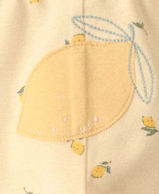 Baby Girls' Lemon Print Bodysuits and Pants, 3-Piece Set