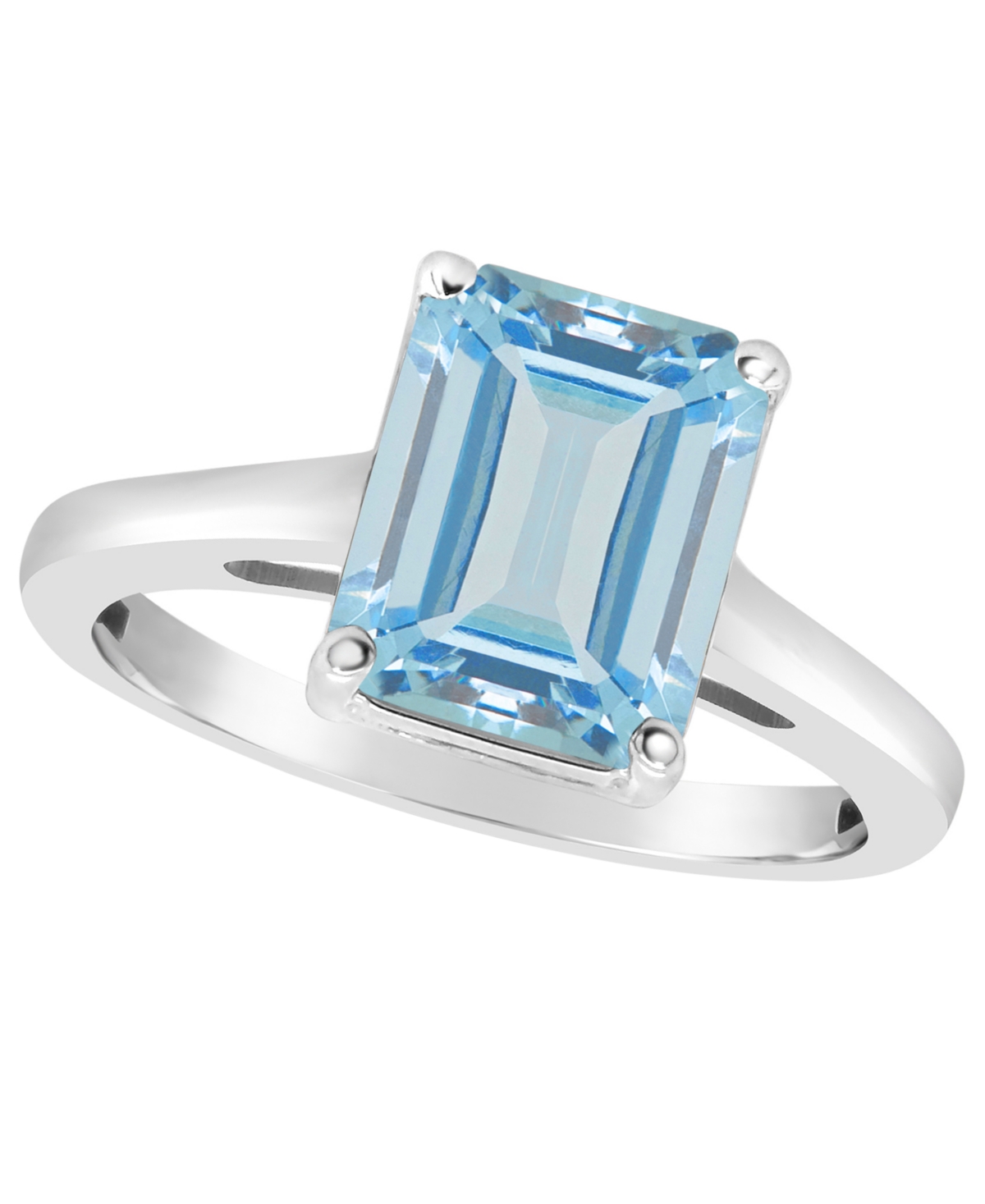 Macy's Multi Gemstone Ring in 14k Yellow Gold (also in 14k White Gold) - Aqua White Gold