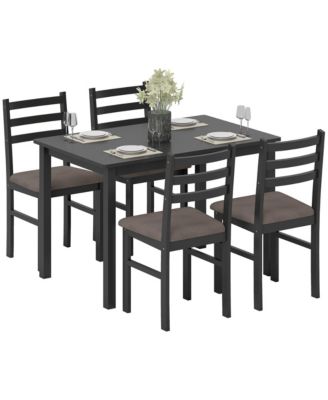 5-Piece Dining Table Set with Upholste Chairs