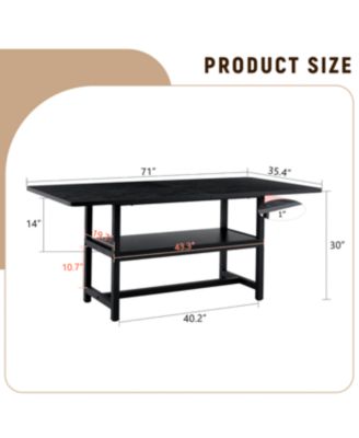 Dining table with storage platform, 7135.4 inches