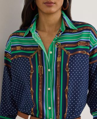 Women's Relaxed Fit Belting and Polka-Dot Shirt