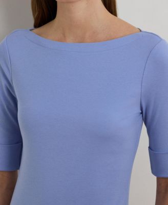 Women's Stretch Cotton Boat Neck T-Shirt 
