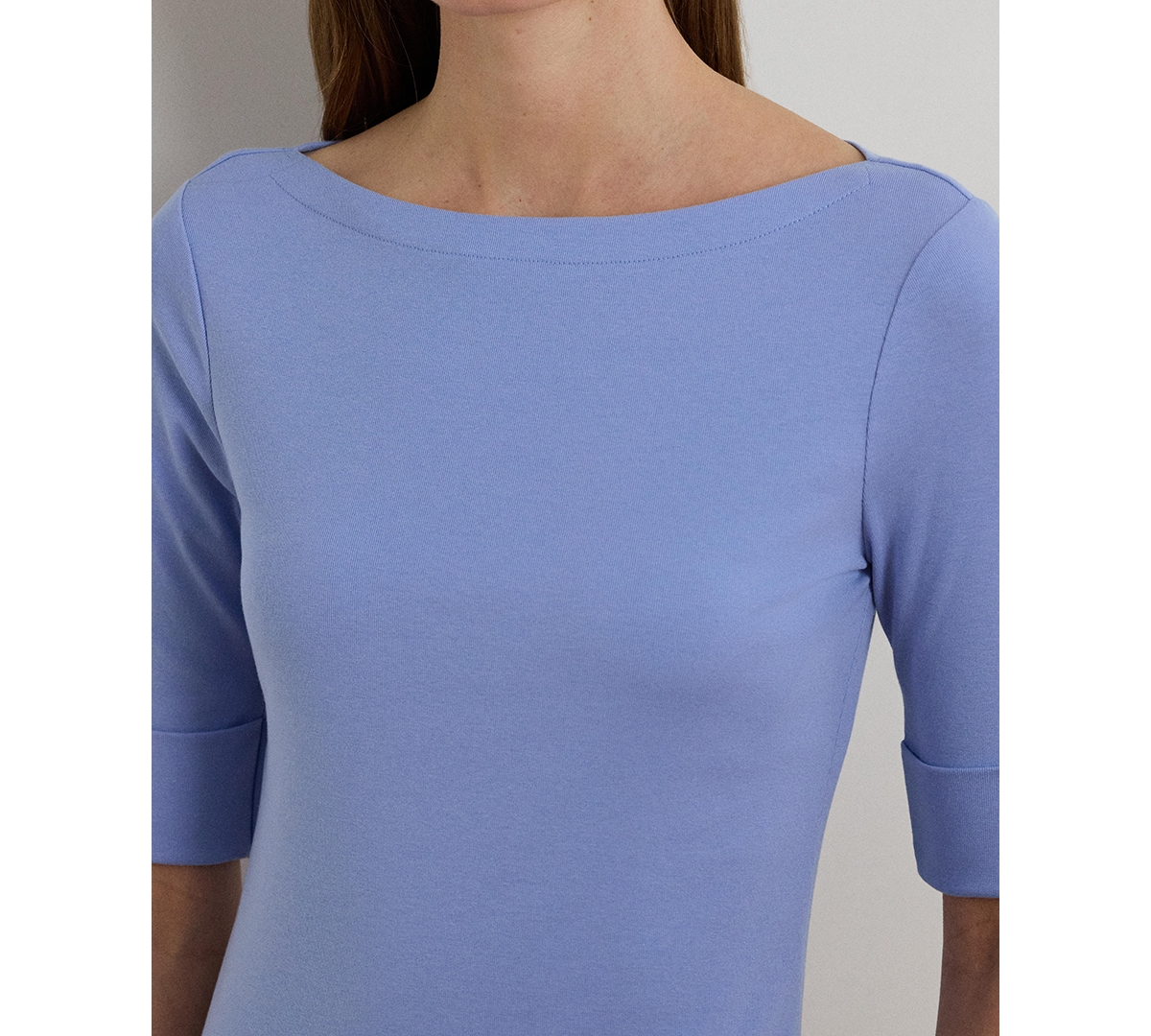 Lauren Ralph Stretch Cotton Boatneck T-Shirt