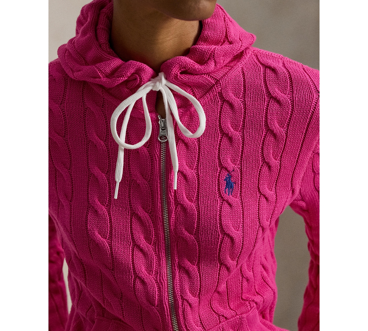 Polo Ralph Lauren Women's Cable-Knit Full-Zip Hoodie