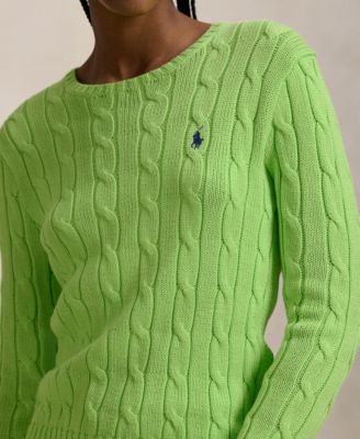 Women's Cable-Knit Cotton Crewneck Sweater