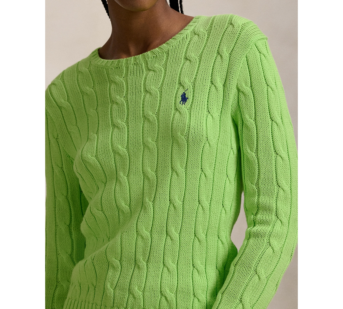 Polo Ralph Lauren Women's Cable-Knit Cotton Crewneck Sweater