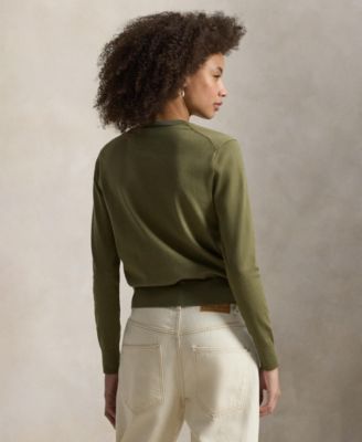 Women's Crewneck Button-Up Cardigan Sweater