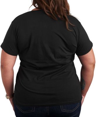 Plus Size Skater Stamp Word Art Short sleeve T-Shirt