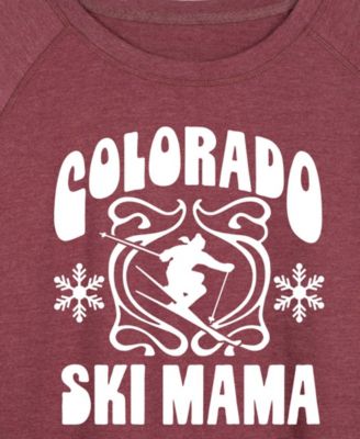 Plus Size Colorado Ski Mama Word Art Graphic T-shirt