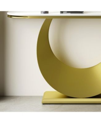 Premium Faux Marble Console Table with Gold Base (120cm/47in