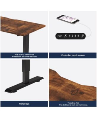 Streamdale Electric Standing Desk - Height Adjustable Computer Table (47" Rustic Brown