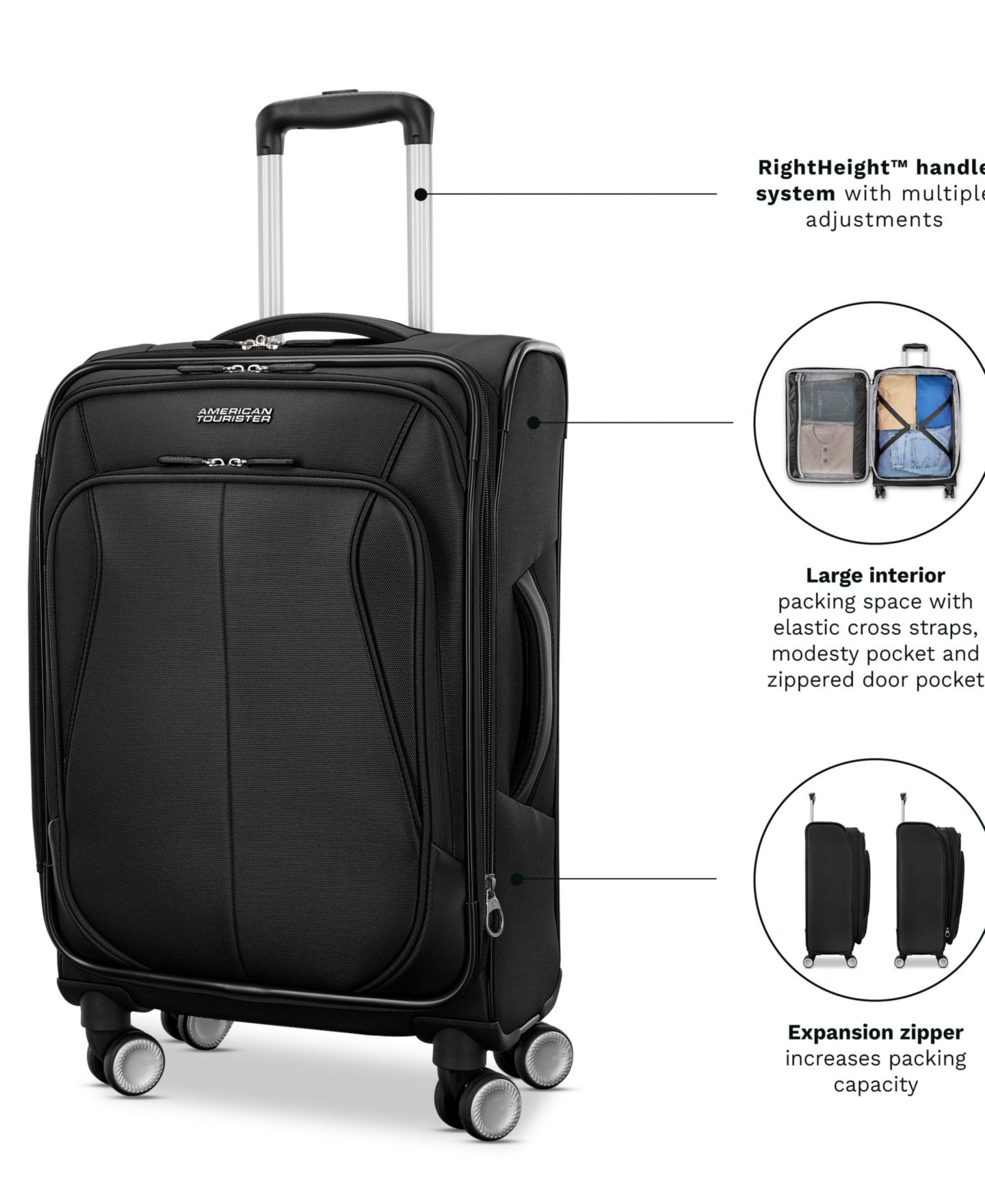 Чемодан American Tourister 4 Kix 3.0 Carry-On, цвет: Чёрный — фото 9