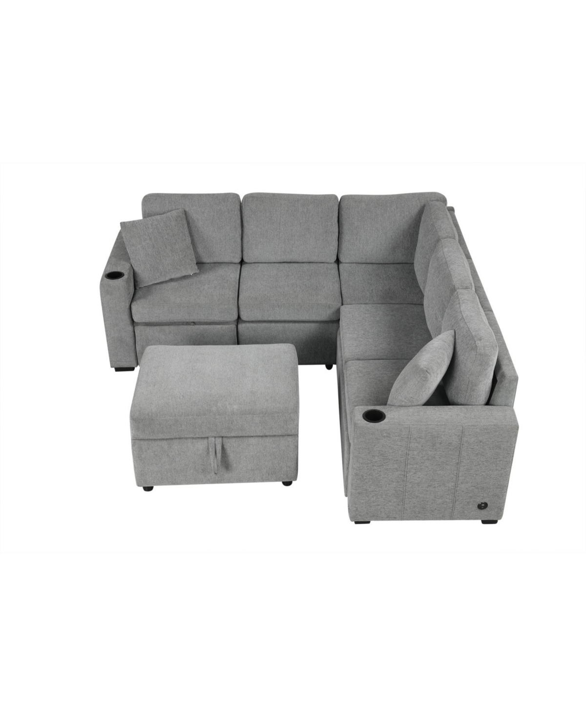 Streamdale 84.7" Convertible Sectional Sofa Bed with Ottoman