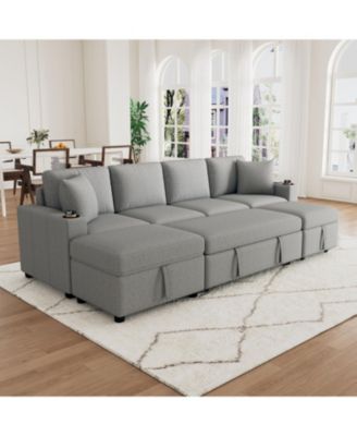 109'' Sectional Sofa Bed with Ottoman