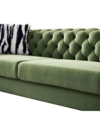 Chesterfield Modern Tufted Velvet Living Room Sofa 84.25"W Couch Mint Green