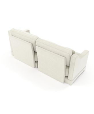 Beige Chenille 2-Seater Sofa with Lumbar Pillows